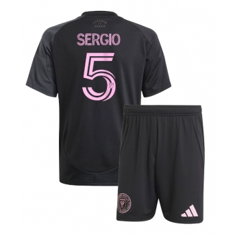Billige Fotballdrakt Inter Miami Sergio Busquets #5 Replika Bortedraktsett Barn 2025-26 Kortermet (med bukser)